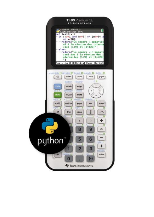 Calculatrice graphique Texas Instruments TI‑83 Premium CE Edition Python