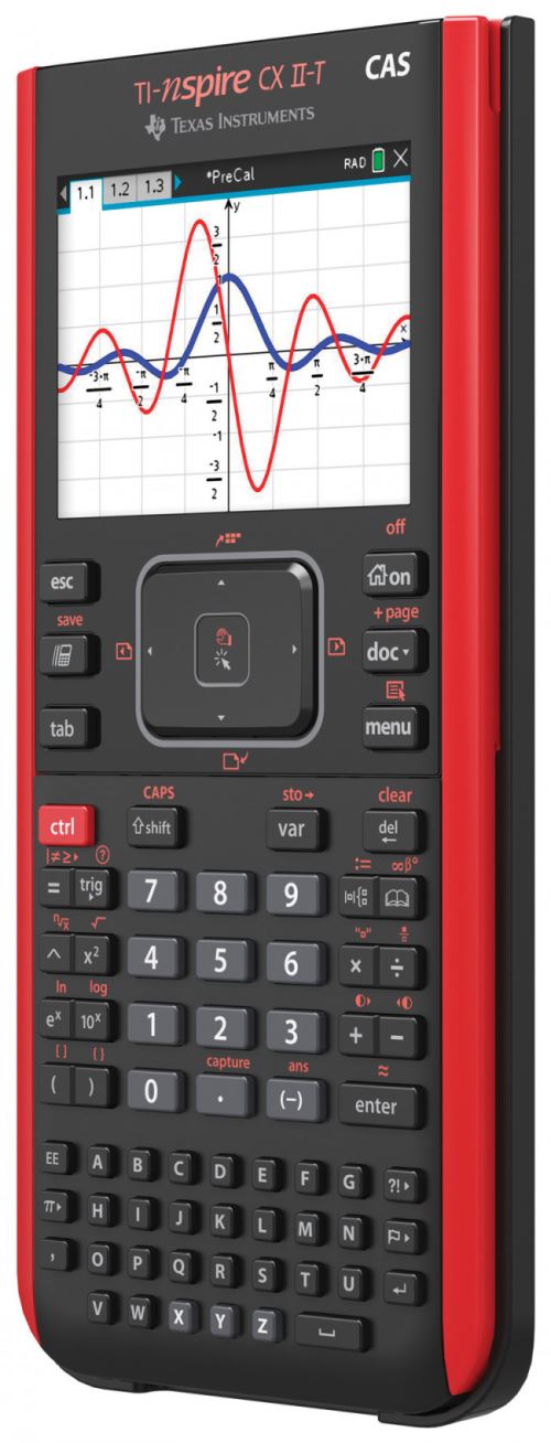 Calculatrice graphique Texas Instruments TI-Nspire CX II-T CAS Noir et Rouge